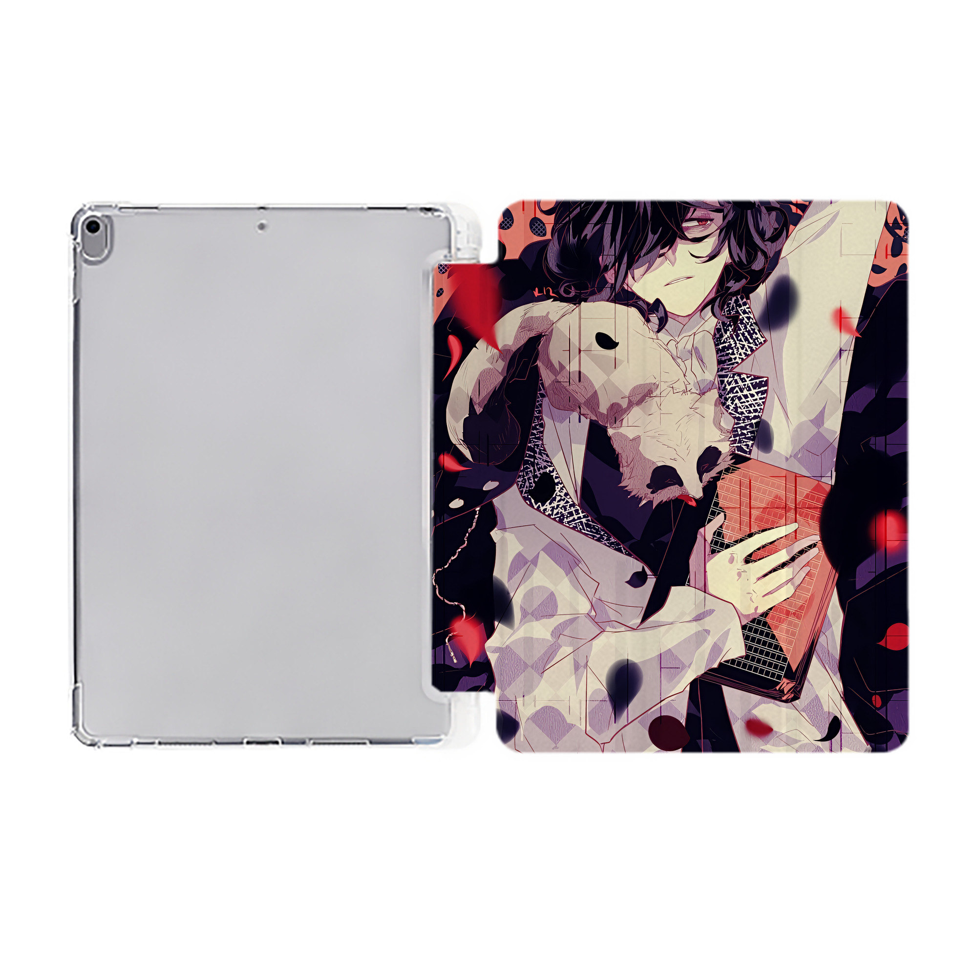 （画像用） 文豪ストレイドッグス Bungo Stray Dogs IPad ケース ペン収納付き 三つ折りスタンド PUレザー×シリコン 対応機種9.5/10.5/10.9インチ